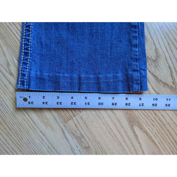 Womens Ariya Jeans Size 11/12 Embroidered Denim Blue Decorated Pockets SEE DESC - Picture 11 of 11